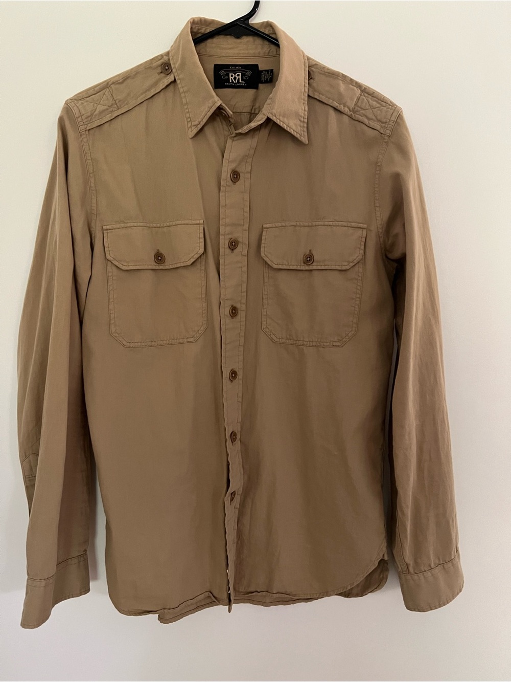 Ralph Lauren RRL Tan Cotton Button-Up Shirt